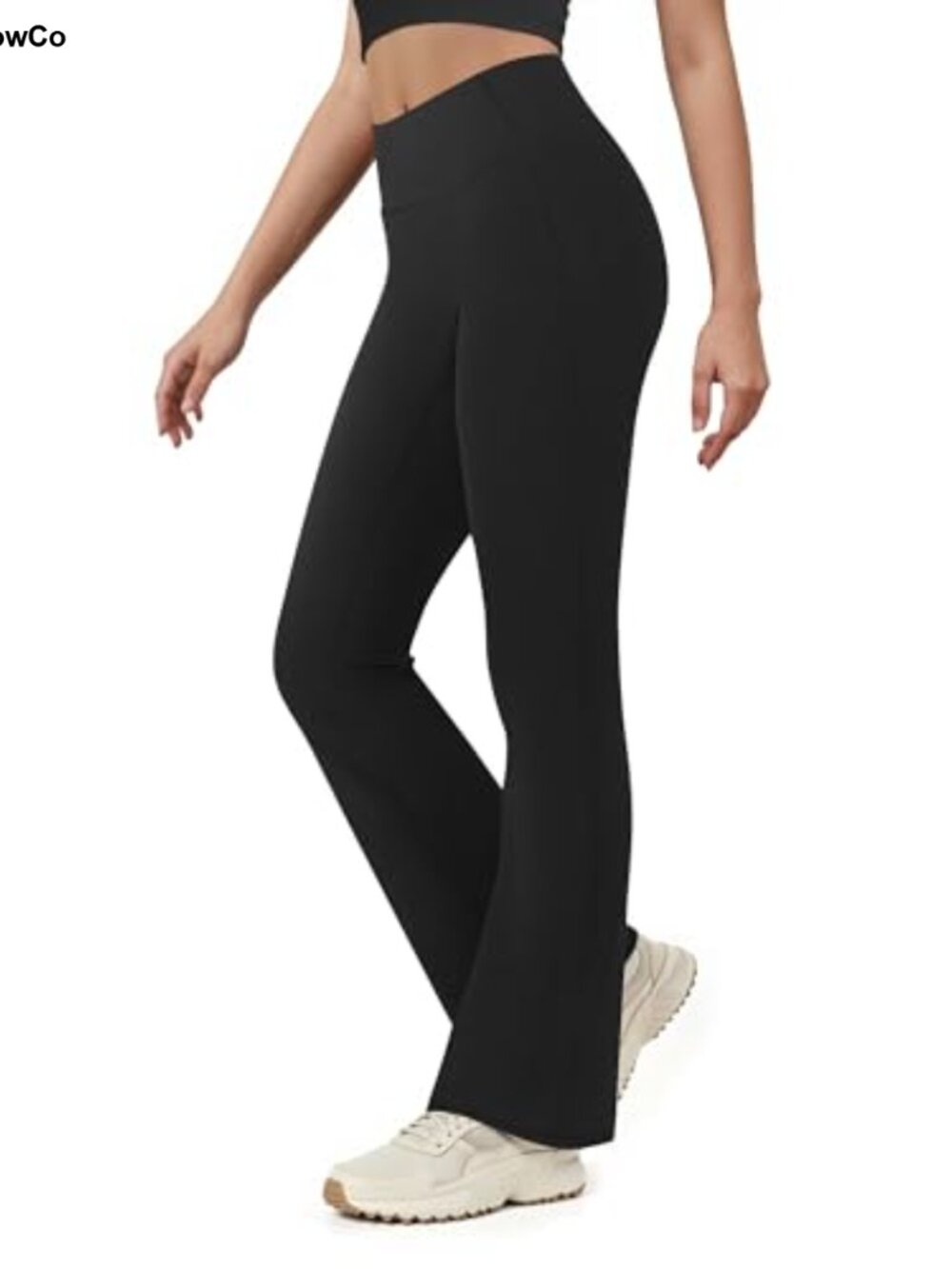 High Waisted Flare Leggings Bell Bottom Yoga Pants Front Seamless